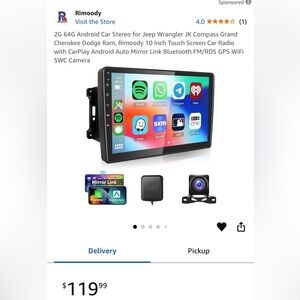 10 In Touch Screen Car Radio.CarPlay/Android Mirror Bluetooth FM/RDS,GPS,Camera